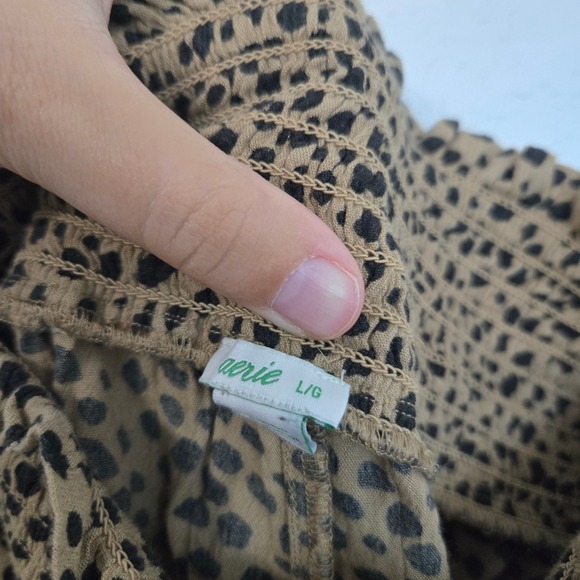 Aerie L Women's Smocked Waist Animal Print Jogger Lounge Pants - Picture 5 of 7